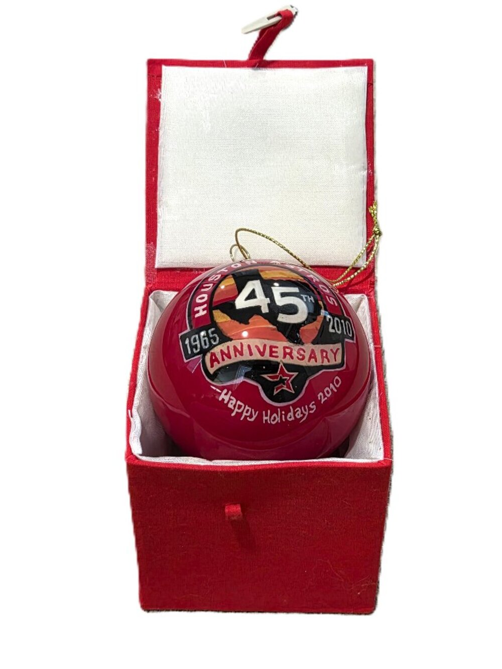 NIB 2010 Houston Astros 45th Christmas Ornament Red MLB Memorabilia Decor